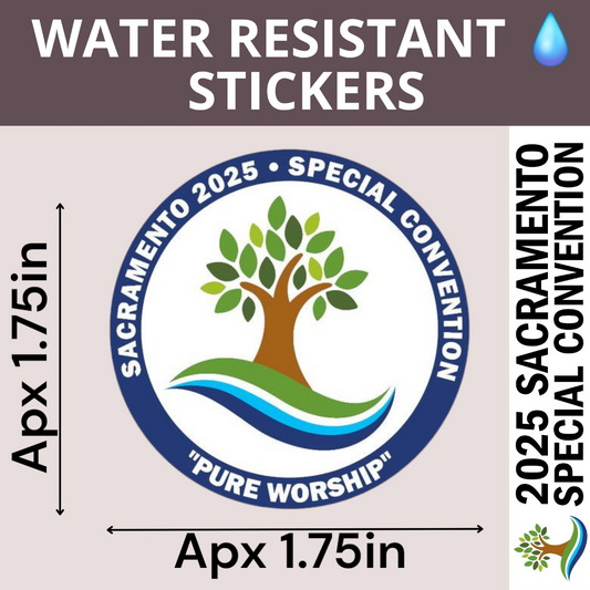 Tree With Circle - Sacramento Special Convention - Water Resistant Stickers  (Bulk Pack of 16 Stickers)