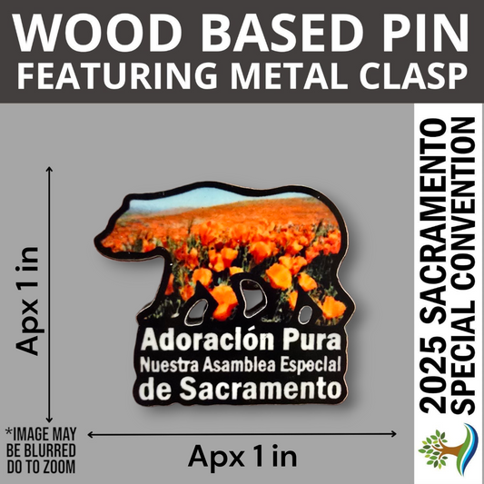 Spanish - California Bear with Poppies - Pin - 2025 Special Convention of Jehovah's Witnesses - JW Gifts and Souvenirs