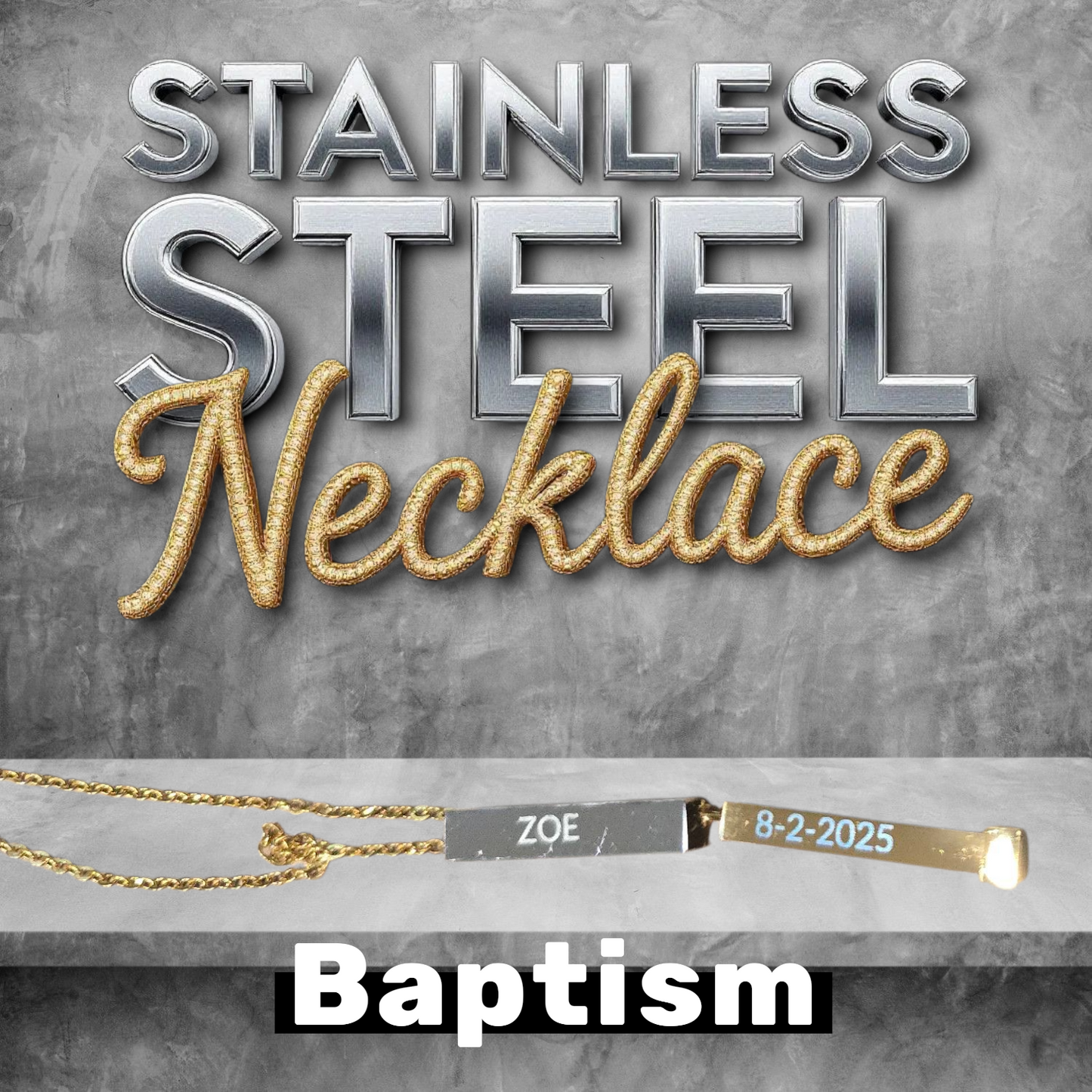 JW Baptism - Stainless Steel Hidden Message Necklace