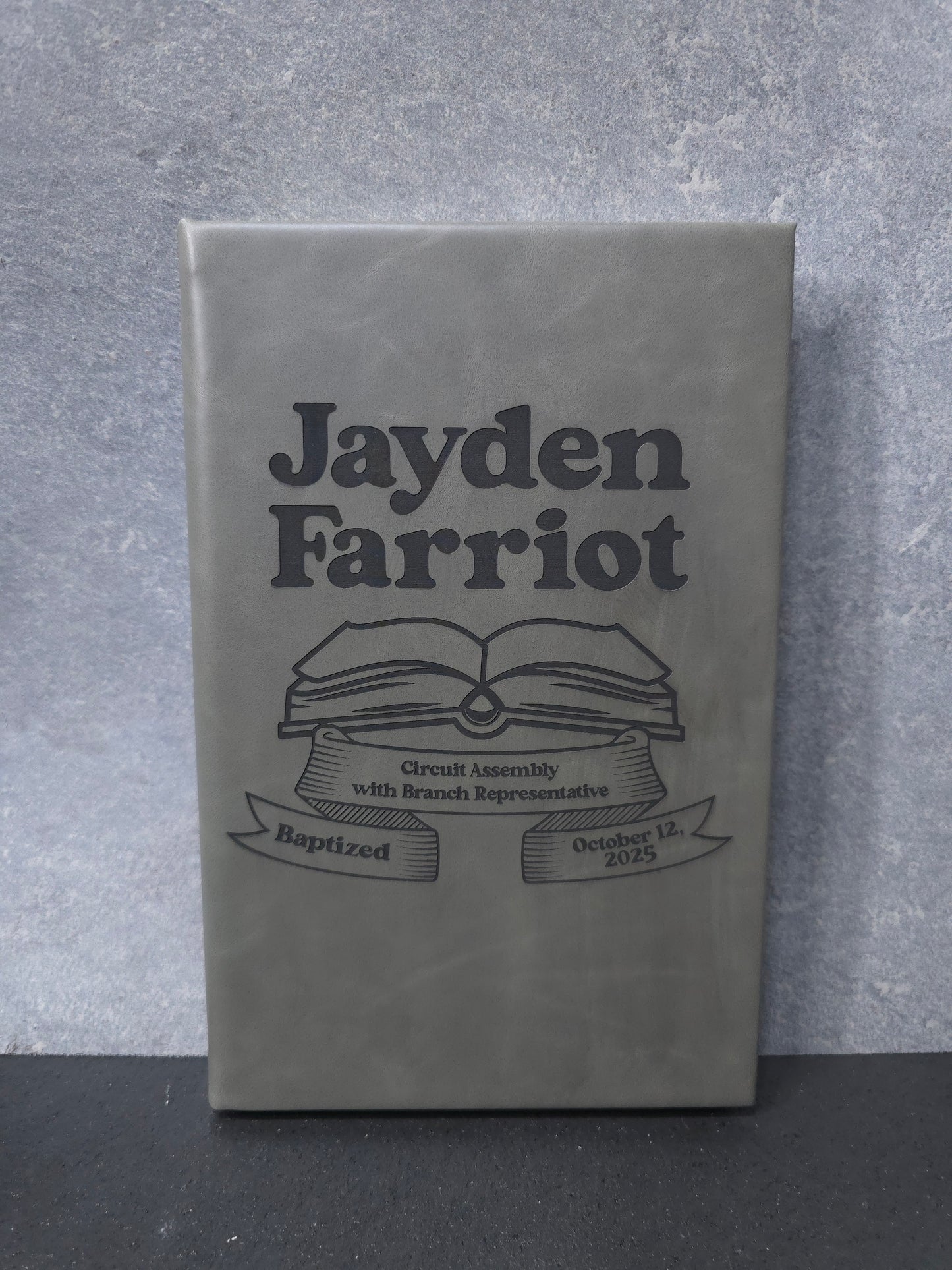 Baptism - Open Book - Leatherette Notebook