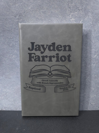 Baptism - Open Book - Leatherette Notebook