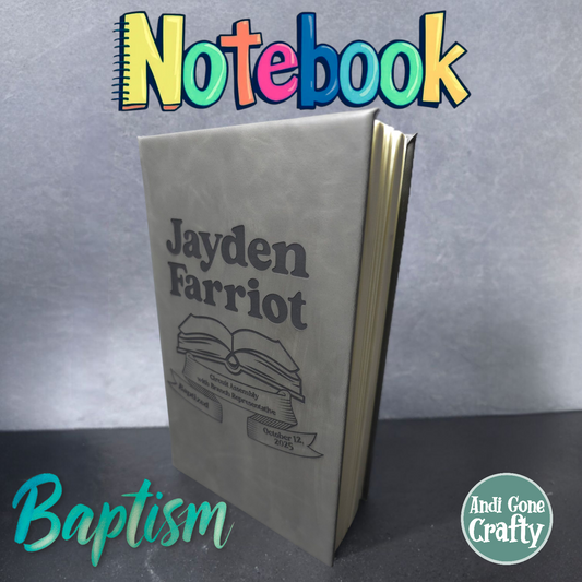 Baptism - Open Book - Leatherette Notebook