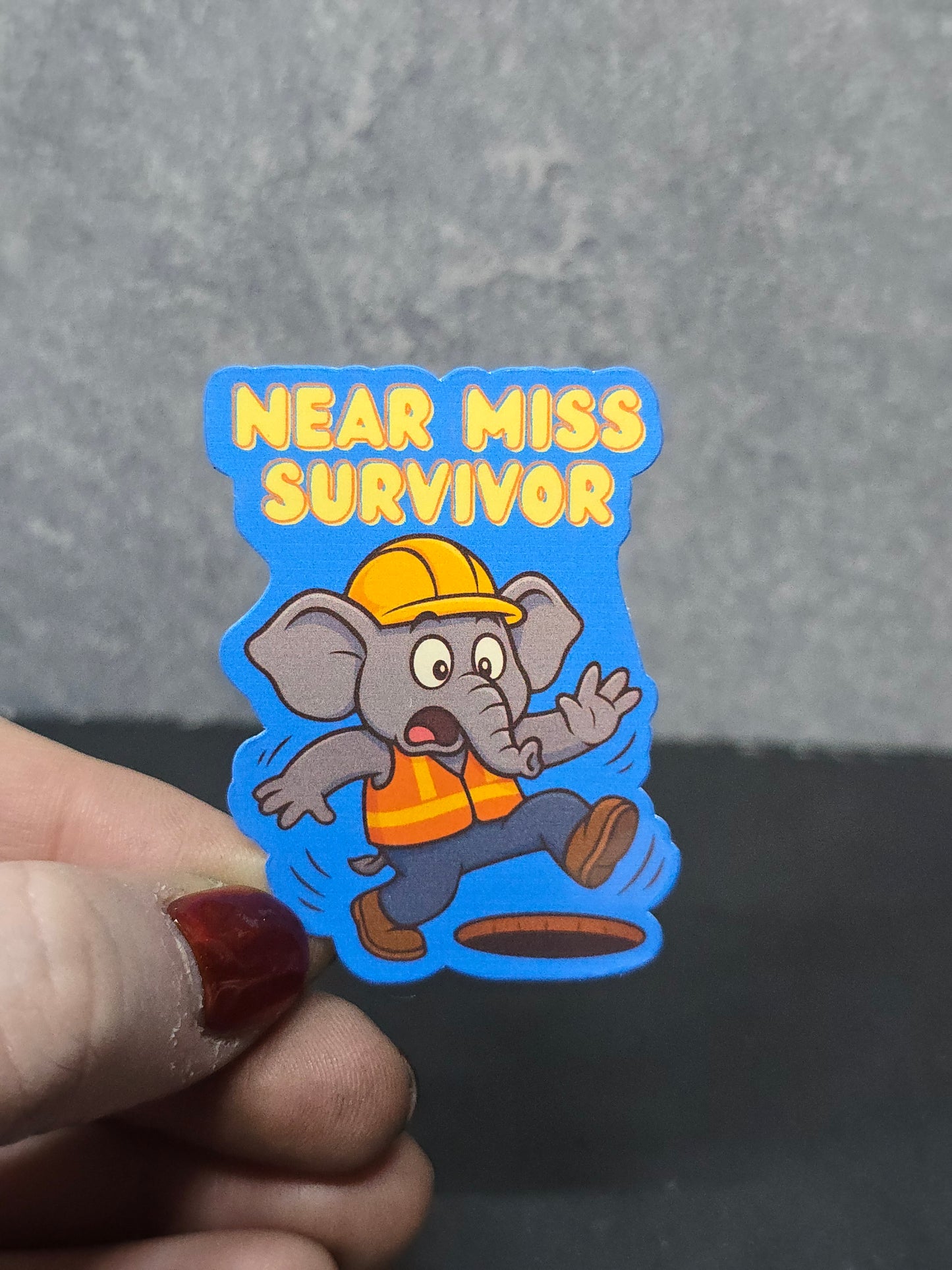 Near Miss Survivor - LDC - Bulk Pack of 16 Stickers - Apx 2in - Water Resistant Stickers