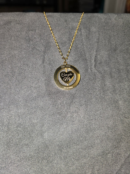 Rotating Heart Necklace - Ready to be Engraved - Premium Stainless Steel Piece #700040