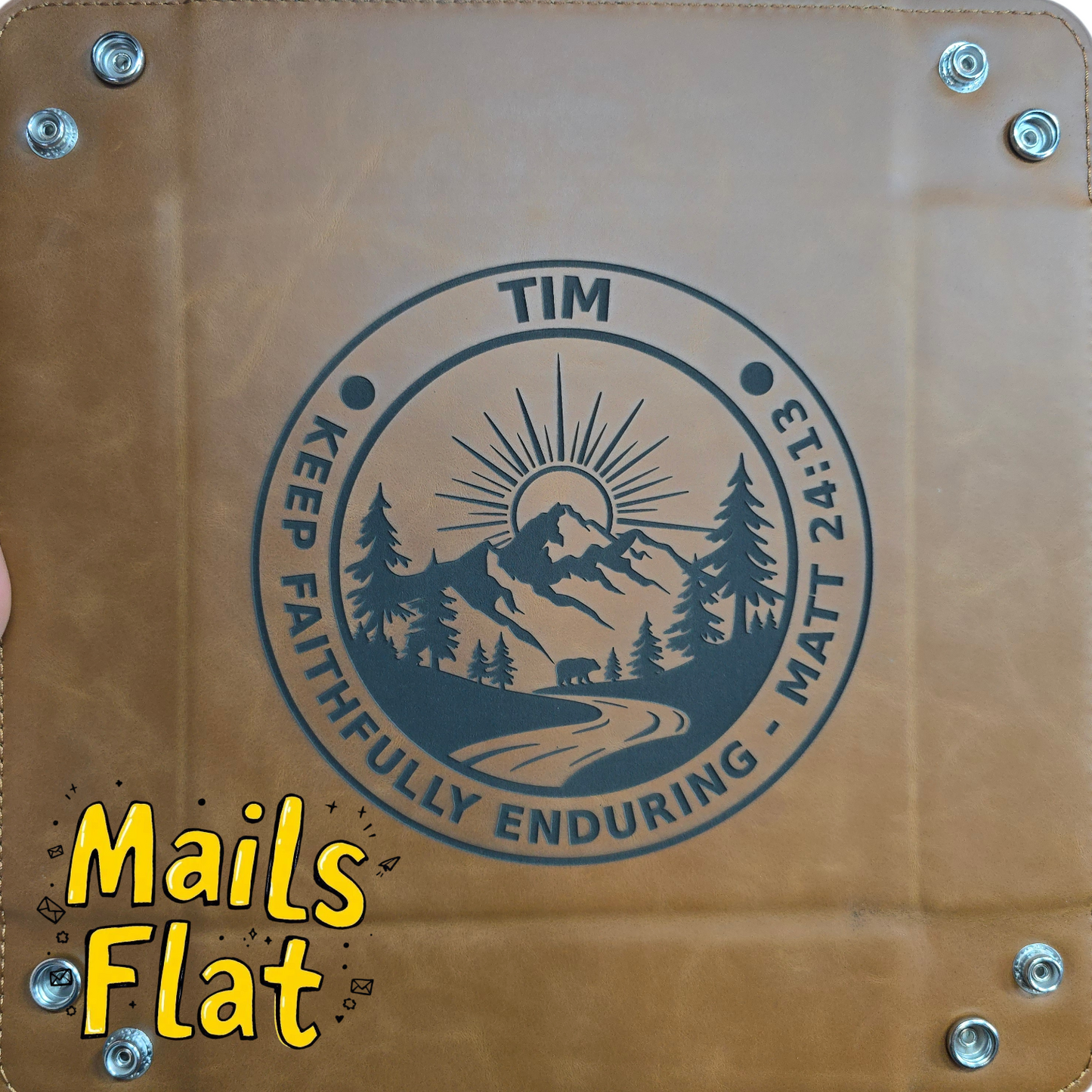 Mountain Faithfully Enduring - Leatherette Valet Tray - JW