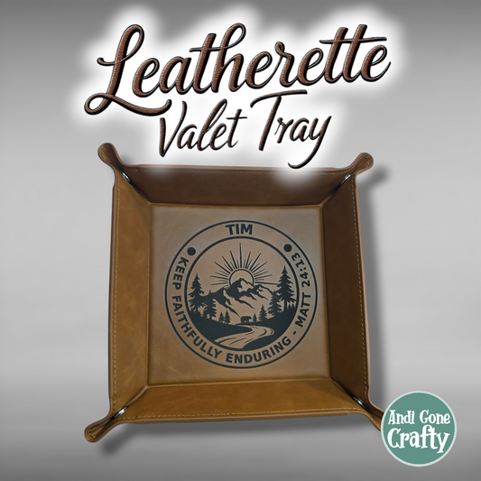 Mountain Faithfully Enduring - Leatherette Valet Tray - JW