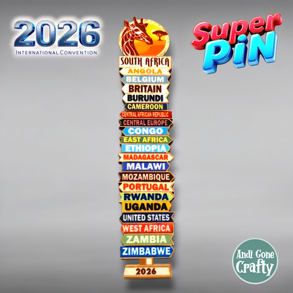 South Africa Johannesburg - Super Pin - Invited Branches - 2026 International Convention of Jehovah's Witnesses - JW Gifts and Souvenirs