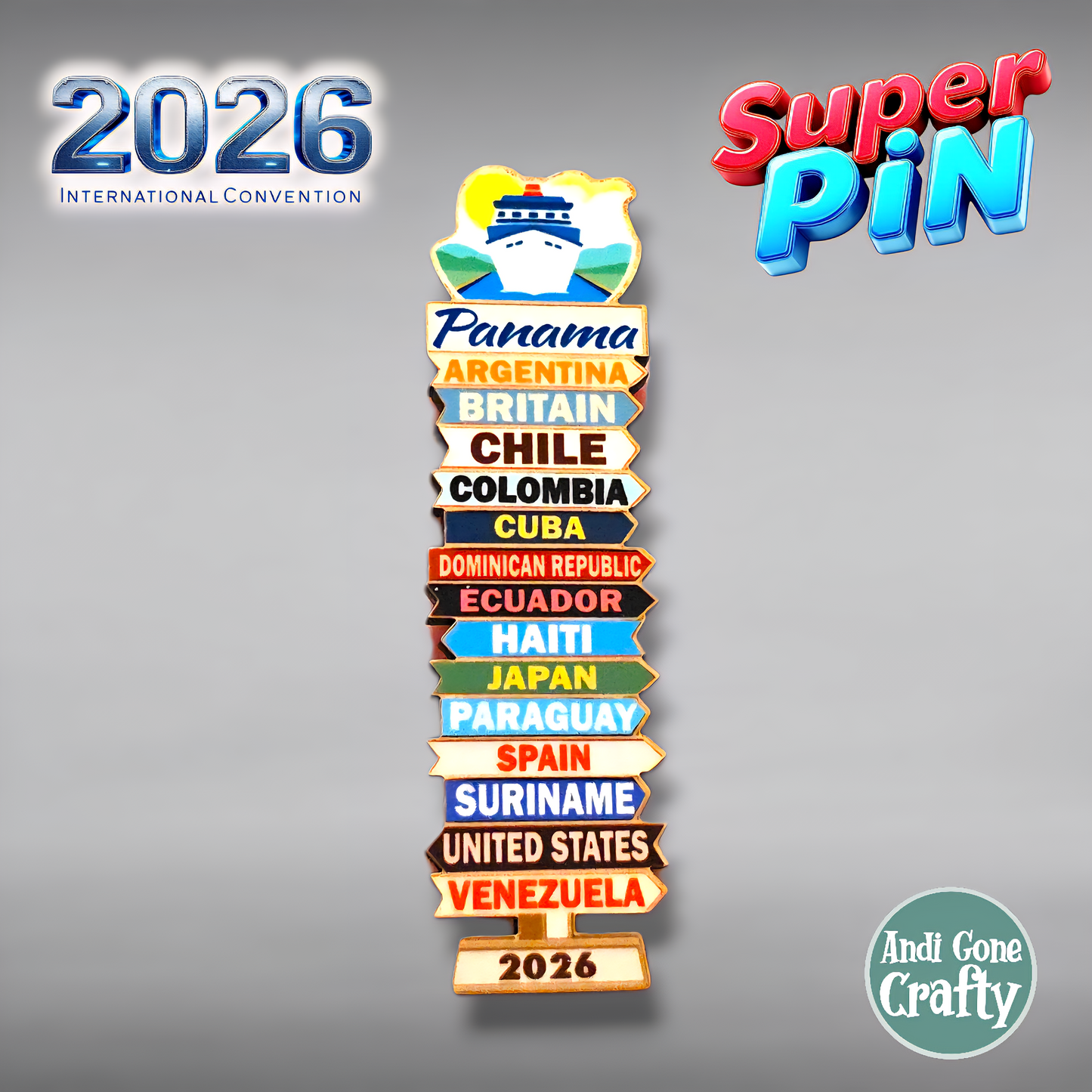 Panama Panama City - Super Pin - 2026 International Convention of Jehovah's Witnesses - JW Gifts and Souvenirs