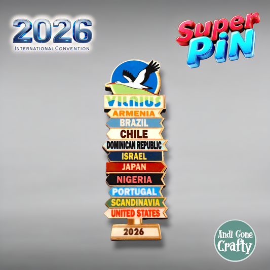 Lithuania Vilnius - Super Pin - 2026 International Convention of Jehovah's Witnesses - JW Gifts and Souvenirs