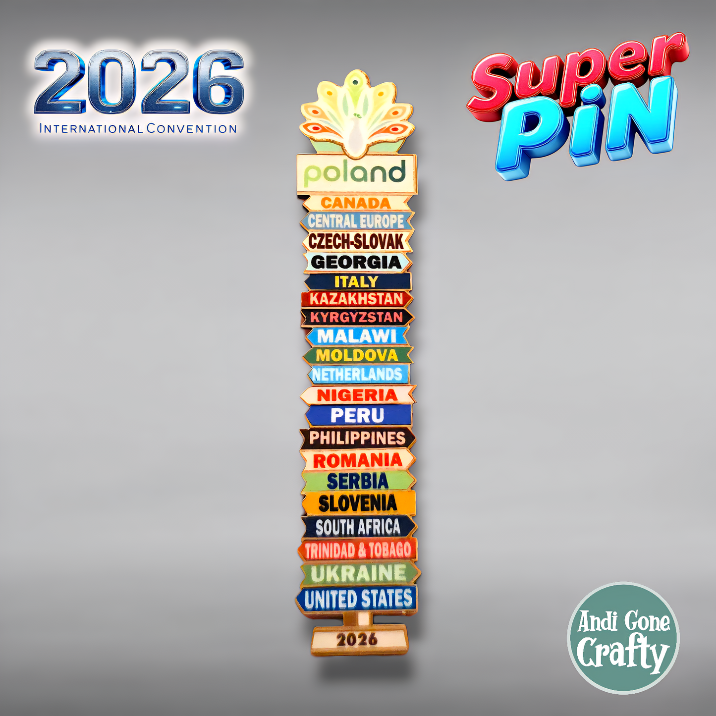 Poland Warsaw - Super Pin - Invited Branches - 2026 International Convention of Jehovah's Witnesses - JW Gifts and Souvenirs