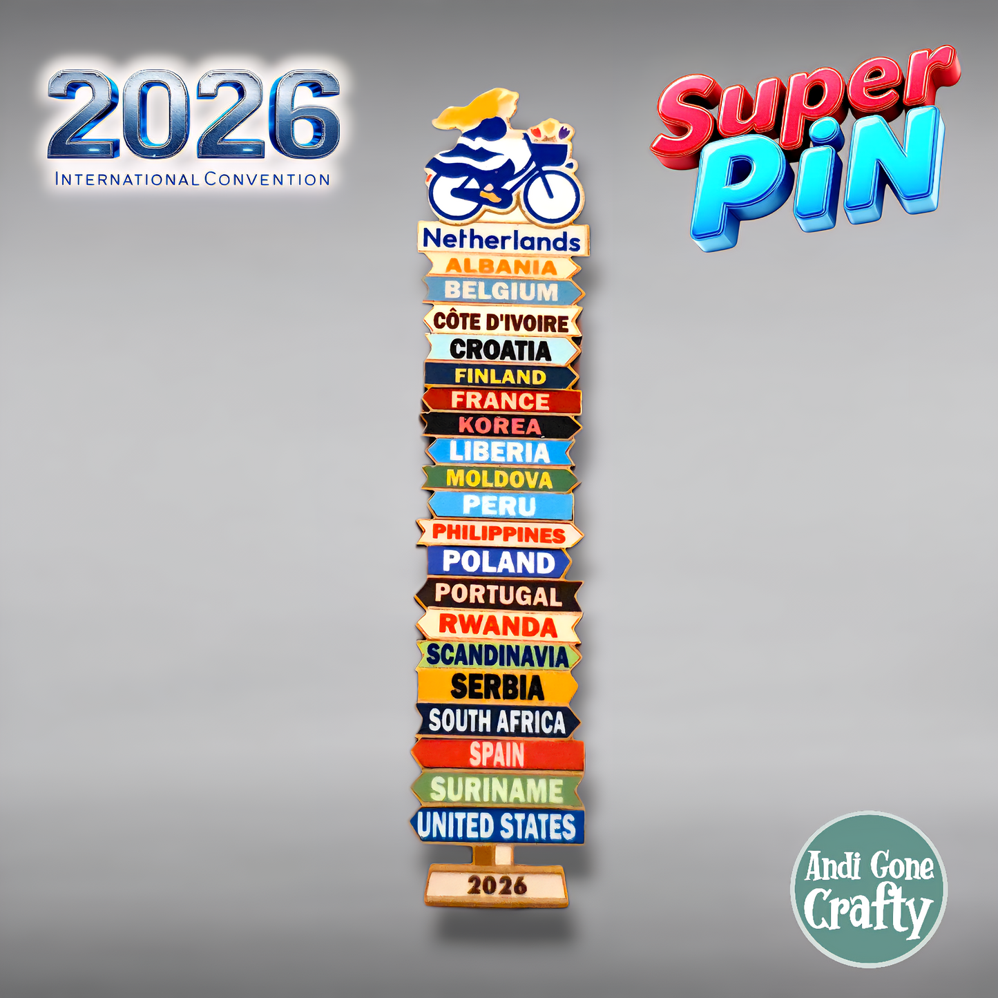 Netherlands Utrecht - Super Pin - Invited Branches - 2026 International Convention of Jehovah's Witnesses - JW Gifts and Souvenirs