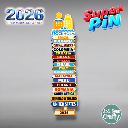 Sweden Stockholm - Super Pin - Invited Branches - 2026 International Convention of Jehovah's Witnesses - JW Gifts and Souvenirs