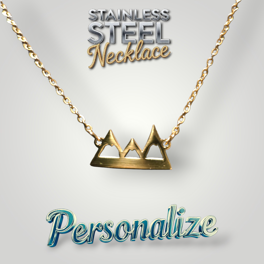 Mountain Necklace - Ready to be Engraved - Premium Stainless Steel Piece #700037