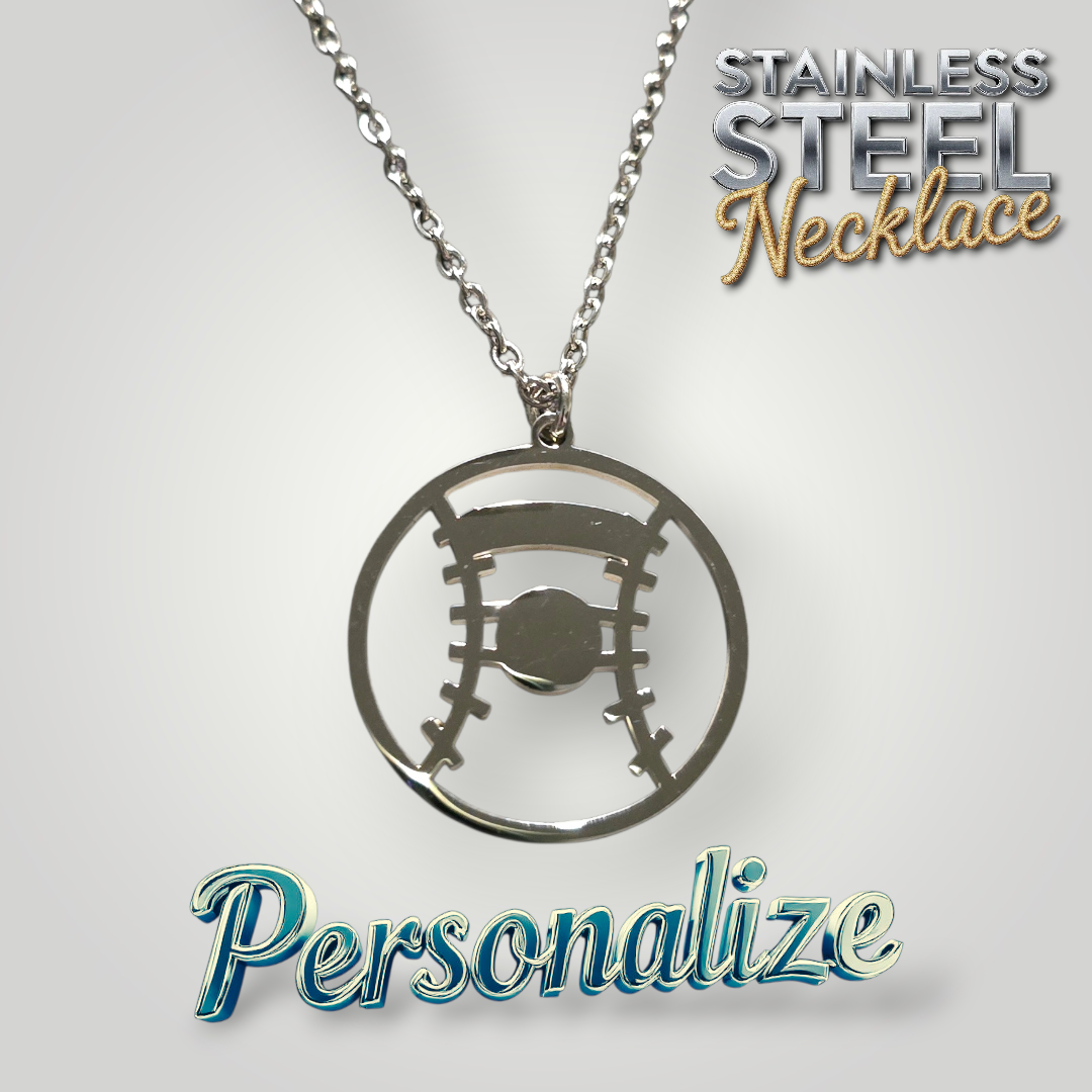 Baseball Necklace - Ready to be Engraved - Premium Stainless Steel Piece #700019