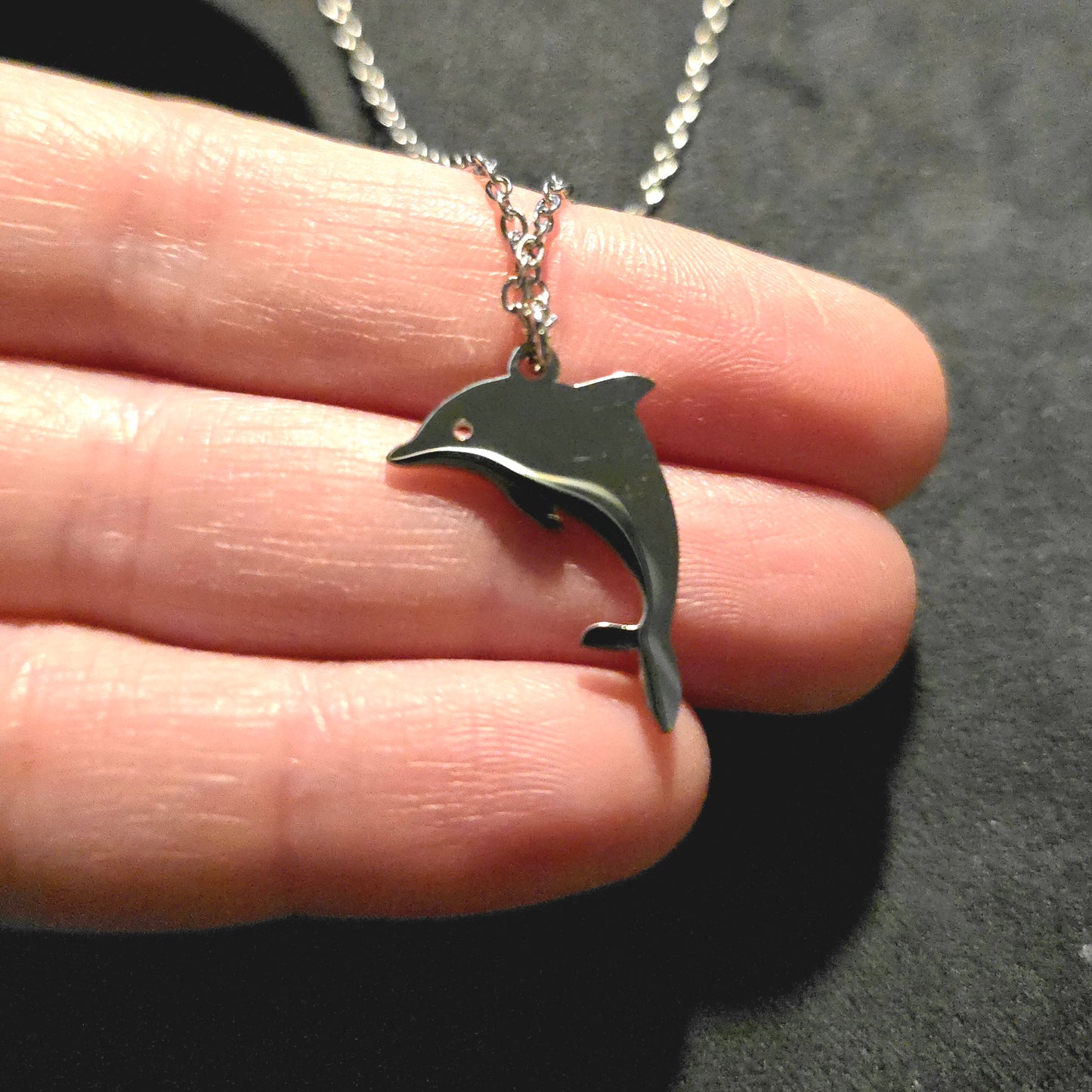Dolphin Necklace - Ready to be Engraved - Premium Stainless Steel Piece #700043