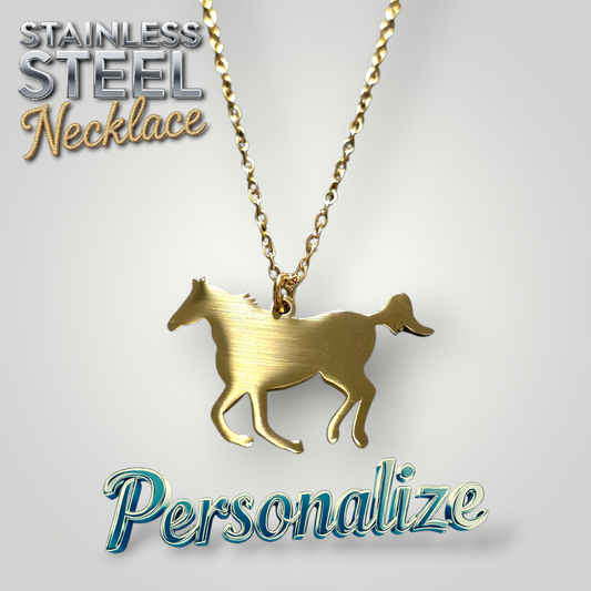 Horse Necklace - Ready to be Engraved - Premium Stainless Steel Piece #700044