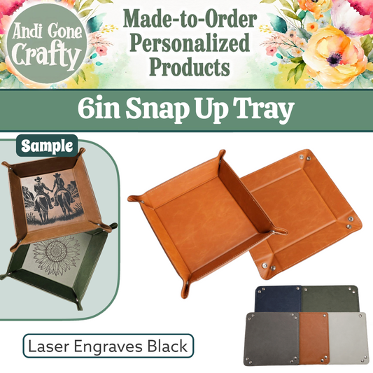 Leatherette 6in Snap Up Tray