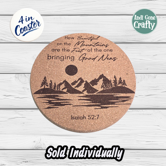 Beautiful Mountains - JW 4in Cork Coaster