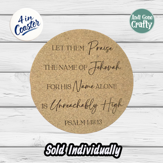 Praise Jehovah - JW 4in Cork Coaster