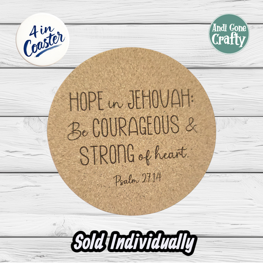 Hope in Jehovah - JW 4in Cork Coaster