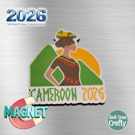 Cameroon - Douala - Apx 1.75in Magnet - 2026 International Convention of Jehovah's Witnesses - JW Gifts and Souvenirs