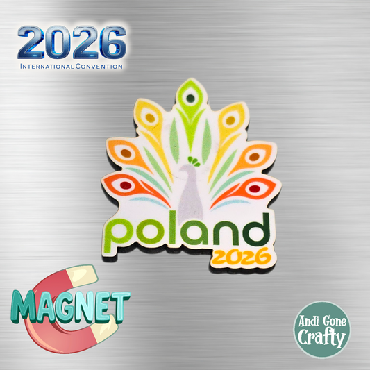 Poland - Warsaw - Apx 1.75in Magnet - 2026 International Convention of Jehovah's Witnesses - JW Gifts and Souvenirs