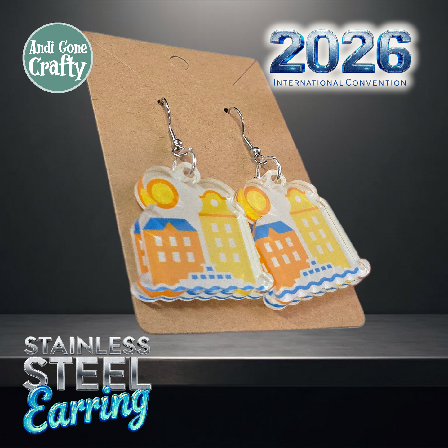 Stockholm - Sweden - Stainless Steel Dangles - 2026 International Convention of Jehovah's Witnesses - JW Gifts and Souvenirs
