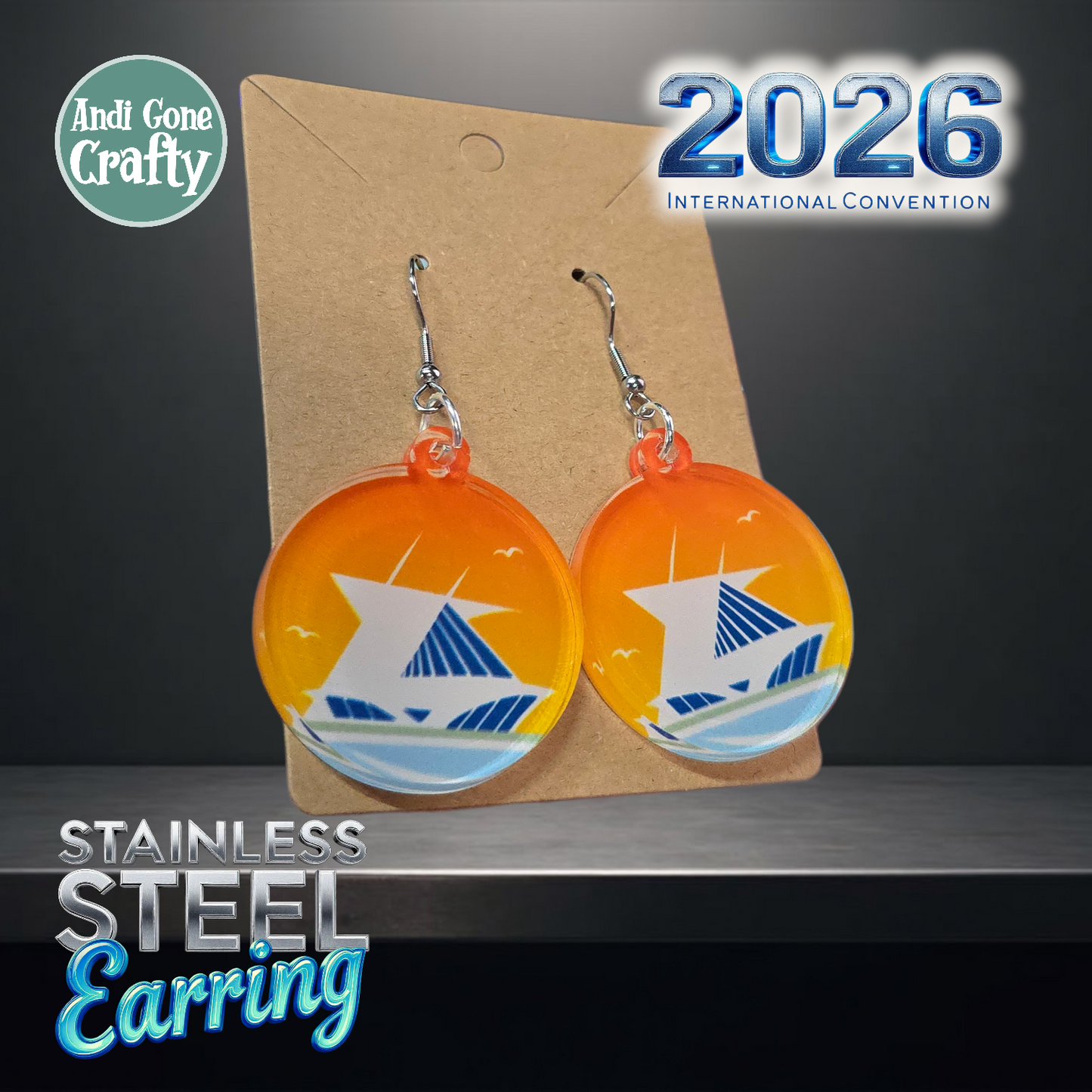 Milwaukee - United States - Stainless Steel Dangles - 2026 International Convention of Jehovah's Witnesses - JW Gifts and Souvenirs