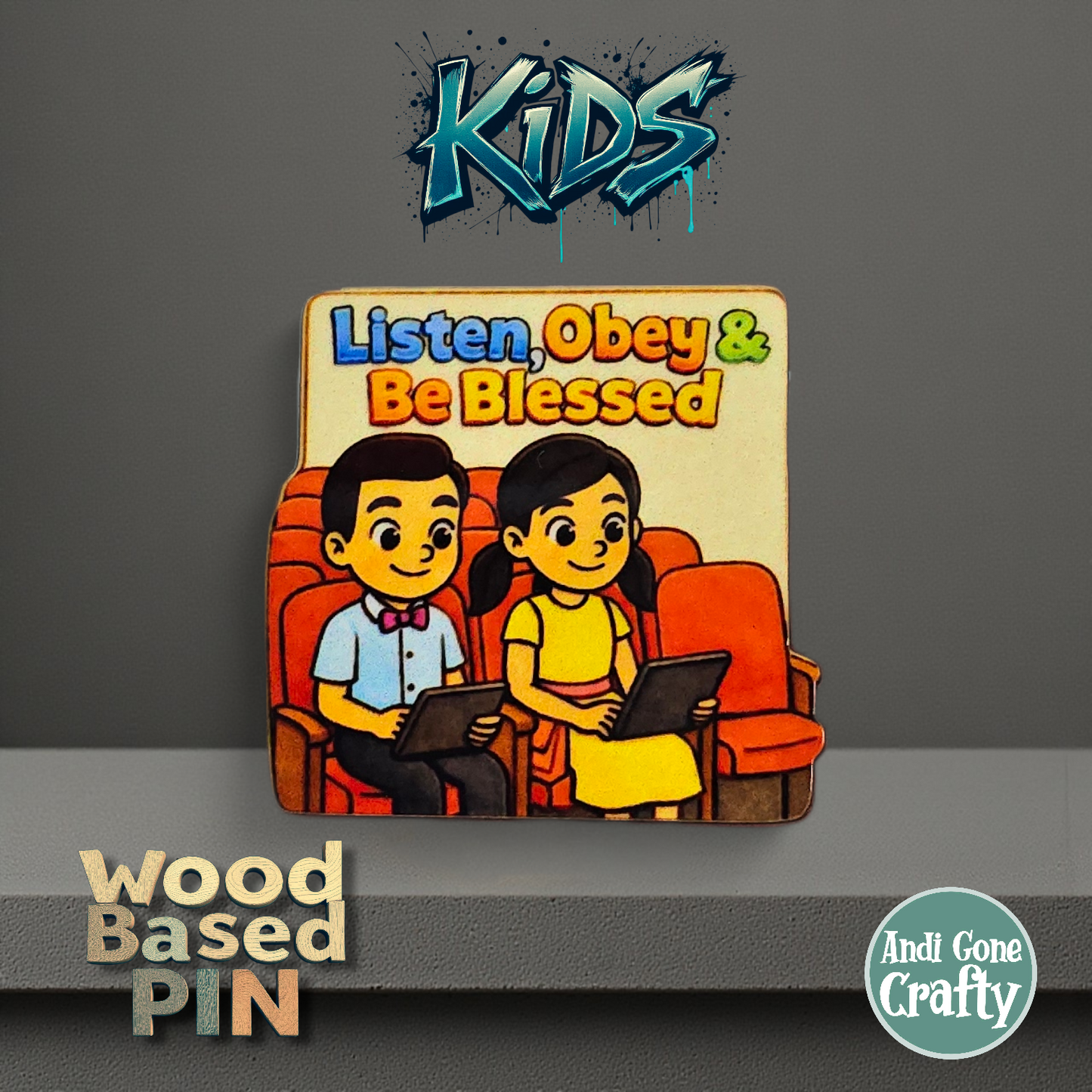 JW Kids - Listen, Obey, and Be Blessed - JW Pin