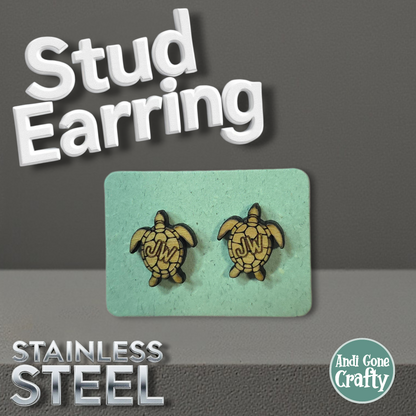 Sea Turtle - JW Stud Earring - Stainless Steel Posts