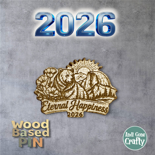 CA Bear (Sunset Version) - 2026 Eternal Happiness Convention - JW Pin - Cherry Wood