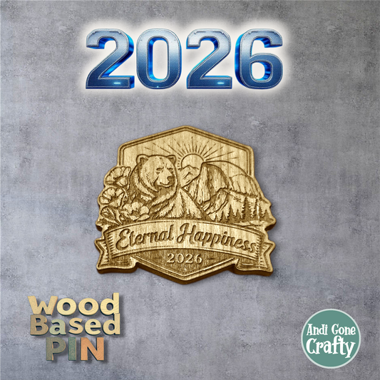 CA Bear (Badge Version) - 2026 Eternal Happiness Convention - JW Pin - Cherry Wood