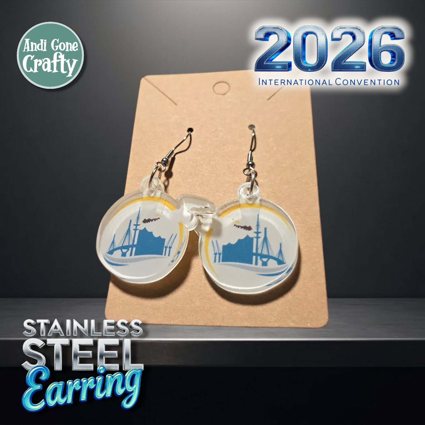 Hamburg - Germany - Stainless Steel Dangles - 2026 International Convention of Jehovah's Witnesses - JW Gifts and Souvenirs