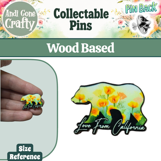 Poppies - Teal Bear CA  - Love From California - JW Pin
