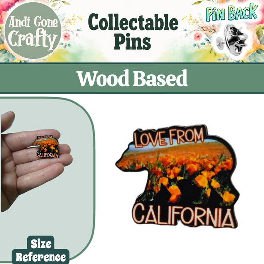 Poppies - Orange Bear CA  - Love From California - JW Pin