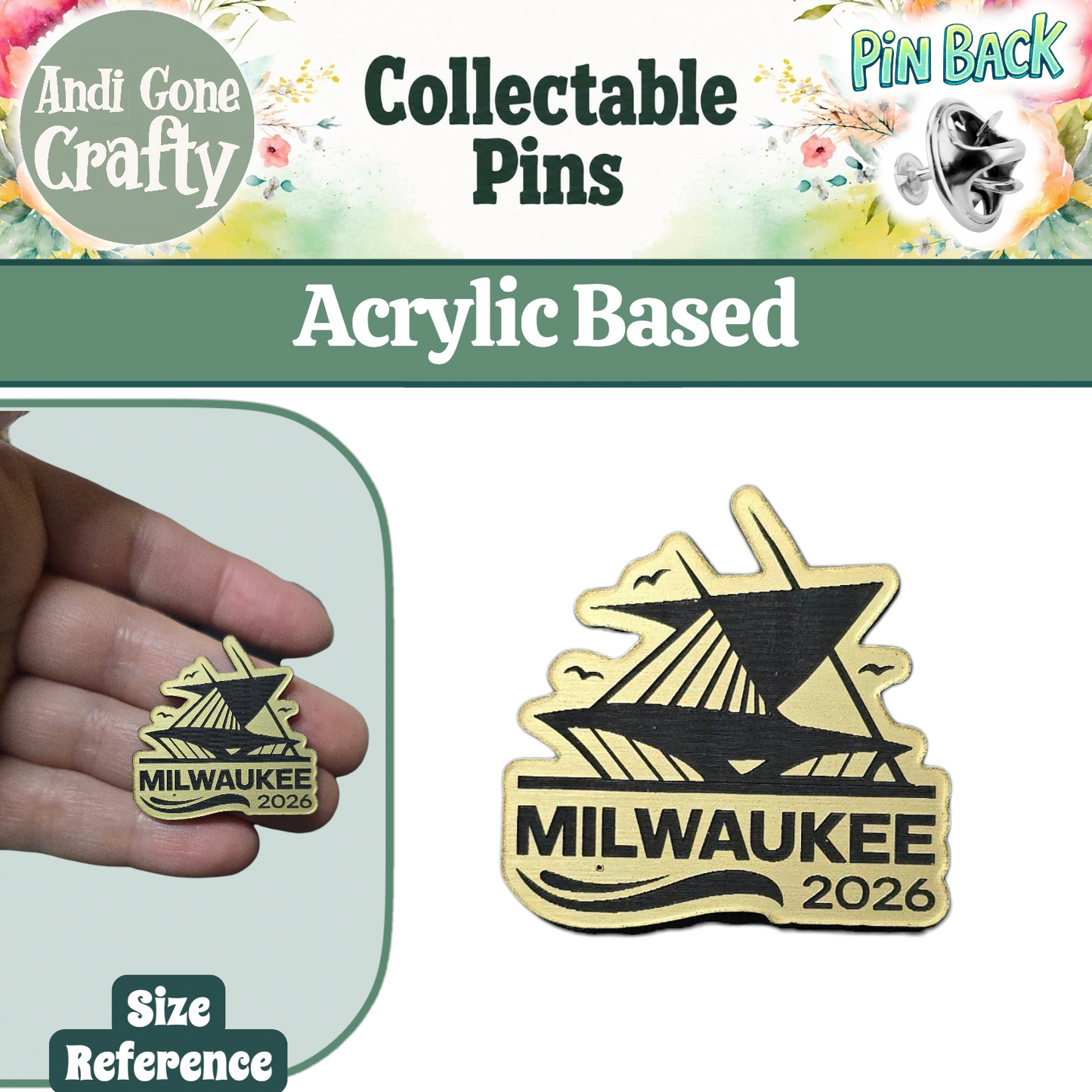 Gold Logo - United States Milwaukee - Pin - 2026 International Convention of Jehovah's Witnesses - JW Gifts and Souvenirs
