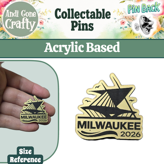 Gold Logo - United States Milwaukee - Pin - 2026 International Convention of Jehovah's Witnesses - JW Gifts and Souvenirs
