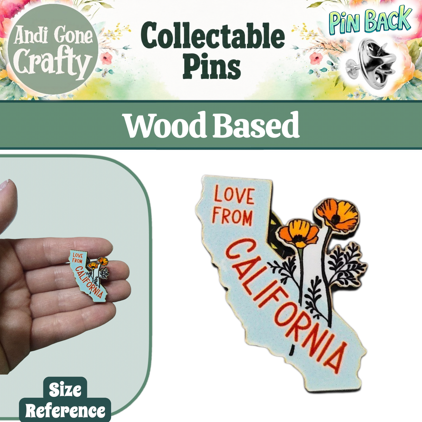 Teal CA - With Love from CA - JW Pin
