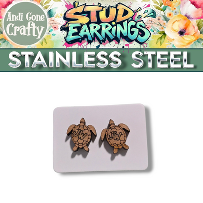 Sea Turtle - JW Stud Earring - Stainless Steel Posts