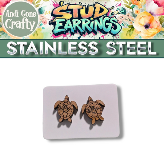 Sea Turtle - JW Stud Earring - Stainless Steel Posts