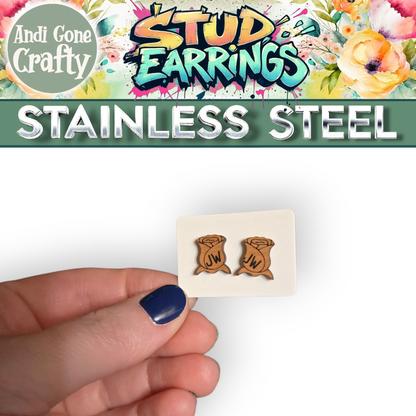 Rose - JW Stud Earring - Stainless Steel Posts