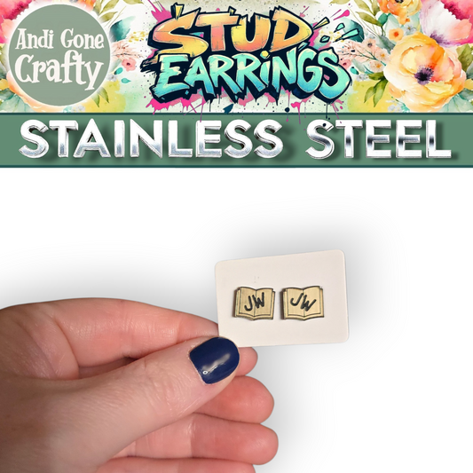 Open Book - JW Stud Earring - Stainless Steel Posts