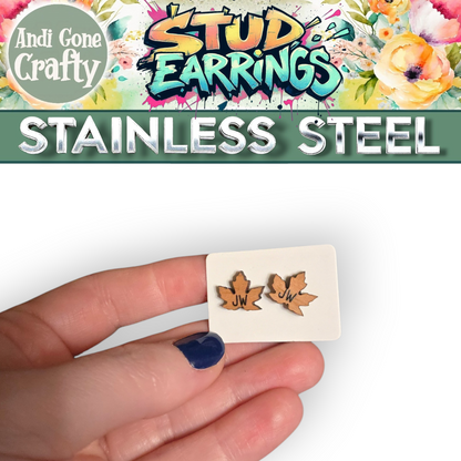 Maple Leaf - Fall - JW Stud Earring - Stainless Steel Posts
