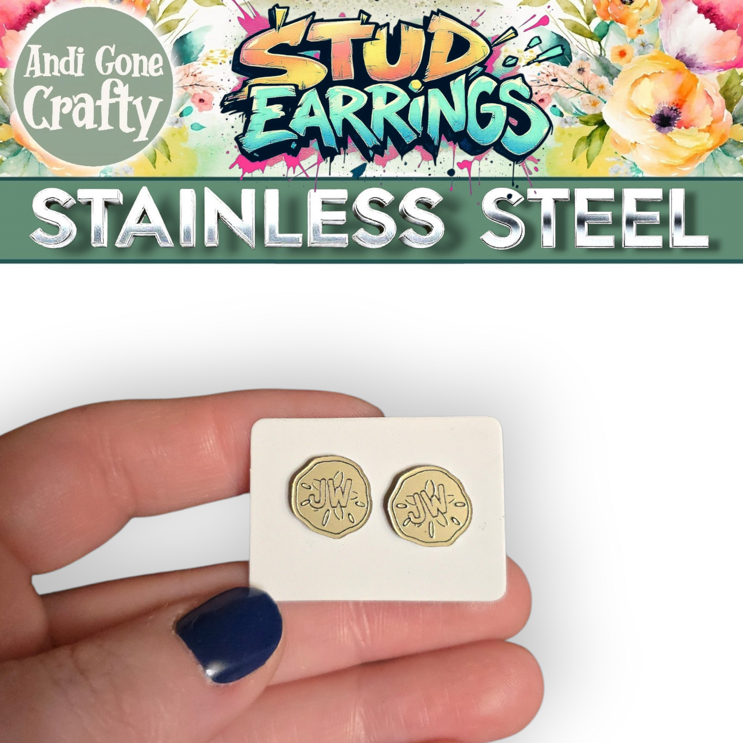 Sand Dollar - JW Stud Earring - Stainless Steel Posts