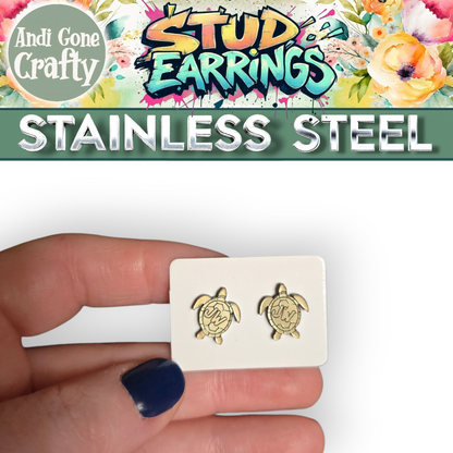 Sea Turtle - JW Stud Earring - Stainless Steel Posts