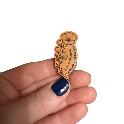 Poppy w/ Curved Text - Eternal Happiness - 2026 Convention - JW Pin - Cherry pin