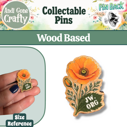 CA Poppy Flower Pin - JW.ORG - JW Gifts and Souvenirs