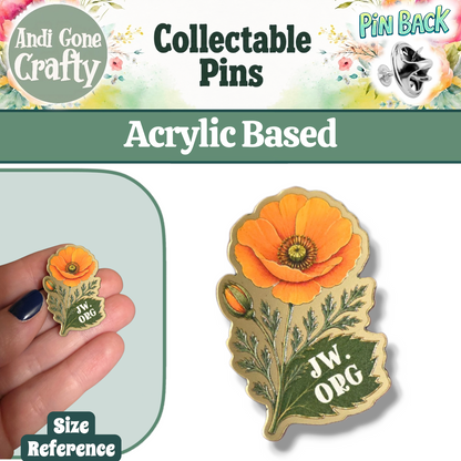 CA Poppy Flower Pin - JW.ORG - JW Gifts and Souvenirs