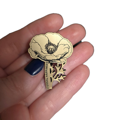 Gold Poppy w/ Branches - Eternal Happiness - 2026 Convention - JW Pin