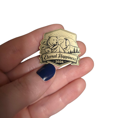 CA Bear (Badge Version) - 2026 Eternal Happiness Convention - JW Pin - Cherry Wood
